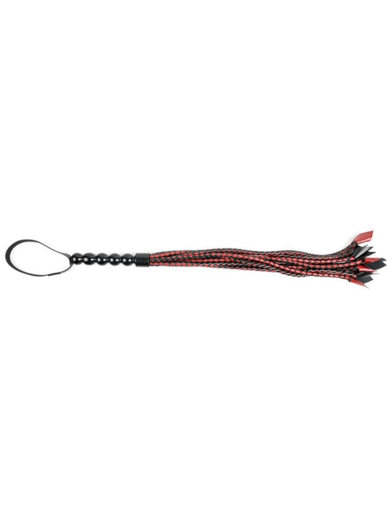 saffron braided flogger vegan leather passionfruit 3