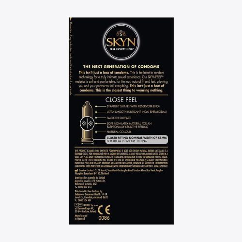 skyn non latex 51mm close feel condoms 10 pack passionfruit 3