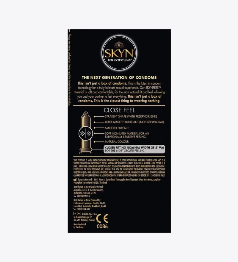 skyn non latex 51mm close feel condoms 10 pack passionfruit 3