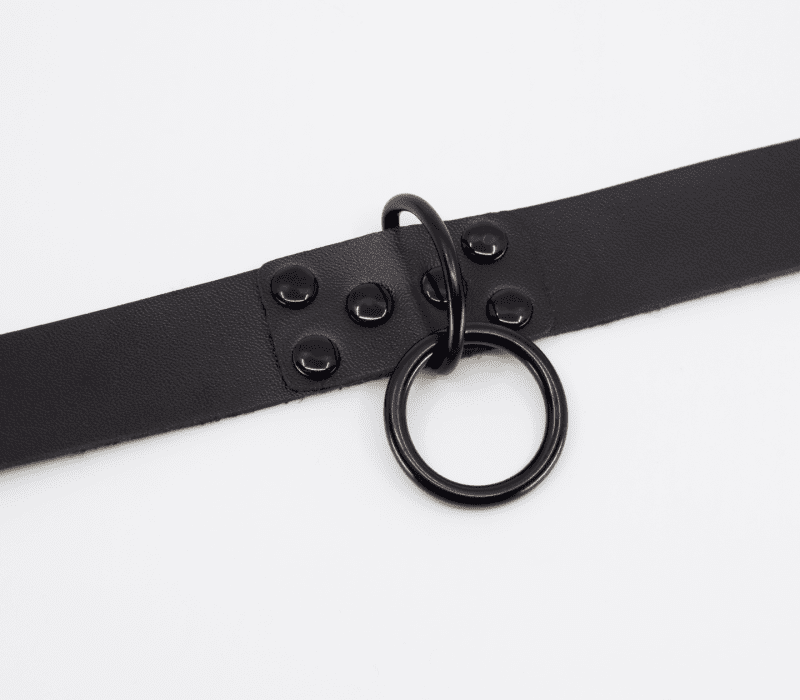 vegan bondage collar with black ring passionfruit 3