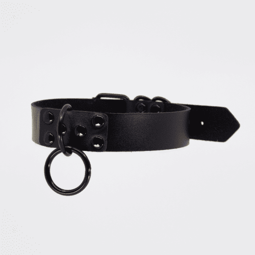 vegan bondage collar with black ring passionfruit 4