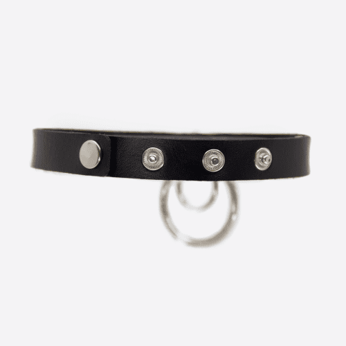 vegan bondage collar with double rings passionfruit 5