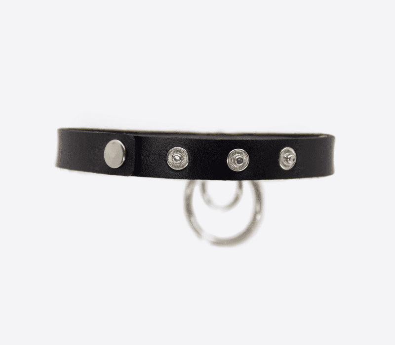 vegan bondage collar with double rings passionfruit 5